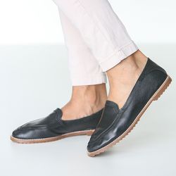 Mocassim Feminino Couro Preto - 37031 - SERRA BELLA CALCADOS