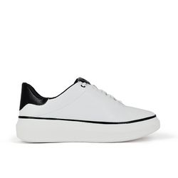 Tênis Masculino Couro Branco e Preto - 5493 - SERRA BELLA CALCADOS