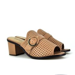Mule Em Couro Rosé - 411044 - SERRA BELLA CALCADOS