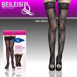 Meia 7/8 Fashion Detalhe De Renda (14621) - Preto... - Sexy Shop BH