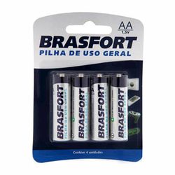 *Pilha Pequena AA Comum 4un Brasfort (14783) - Pad... - Sexy Shop BH