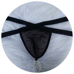 *Cueca Fio Dental Com Pérola 50 Tons (17357) - Pre... - Sexy Shop BH