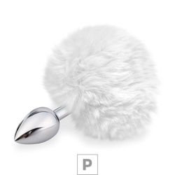 Plug de Metal P Com PomPom SI (5501) - Branco - 27... - Sexy Shop BH