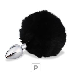 Plug de Metal P Com PomPom SI (5501) - Preto - 279... - Sexy Shop BH