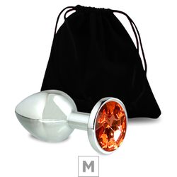 Plug de Metal M Cromado Com Strass 7cm SI (5846) -... - Sexy Shop BH