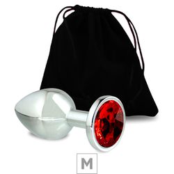 Plug de Metal M Cromado Com Strass 7cm SI (5846) -... - Sexy Shop BH