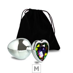 Plug de Metal M Com Pedra Formato de Coração 7cm (... - Sexy Shop BH
