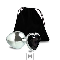 Plug de Metal M Com Pedra Formato de Coração 7cm (... - Sexy Shop BH