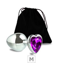 Plug de Metal M Com Pedra Formato de Coração 7cm (... - Sexy Shop BH