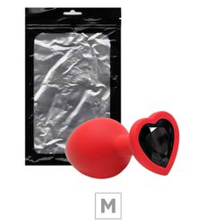 Plug Silicone M Vermelho Base Formato de Coração S... - Sexy Shop BH