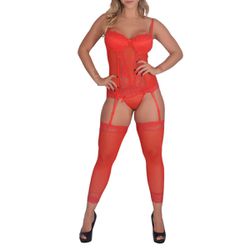*Espartilho Babado (CF023) - Vermelho - 28341 - Sexy Shop BH