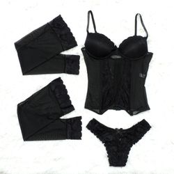 *Espartilho Com Meia Califórnia (CF100) - Preto -... - Sexy Shop BH