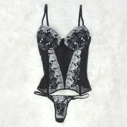 .*Espartilho Bordados Variados (CF507) - Preto -... - Sexy Shop BH