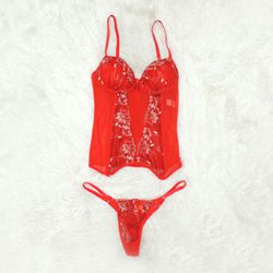 .*Espartilho Bordados Variados (CF507) - Vermelh... - Sexy Shop BH