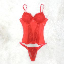 .*Espartilho Bordado (CF507) - Vermelho - 28267 - Sexy Shop BH