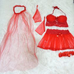 *Fantasia Sex Noiva (DM320) - Vermelho - 18937 - Mais Sex