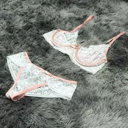Conjunto Liz (DR4513) - Branco c/ Rosa - 31687 - Sexy Shop BH