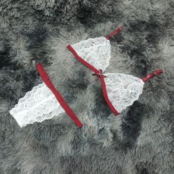Conjunto Luma (DR4523). - Branco C/ Vinho - 31725 - Sexy Shop BH