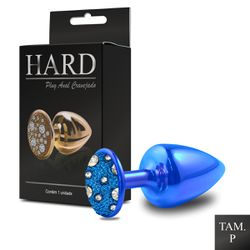 Plug de Metal P Com Pedras Cravejadas (HA134) - Az... - Sexy Shop BH