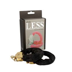 *Algema Less Dourada Com Pelúcia (HA141D) - Preto ... - Sexy Shop BH