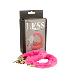 *Algema Less Dourada Com Pelúcia (HA141D) - Rosa -... - Sexy Shop BH