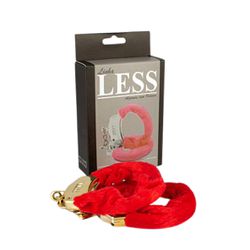 *Algema Less Dourada Com Pelúcia (HA141D) - Vermel... - Sexy Shop BH