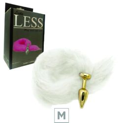 Plug de Plástico M Less Dourado Com Cauda (HA169D)... - Sexy Shop BH
