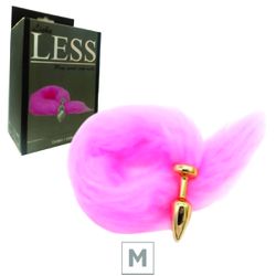Plug de Plástico M Less Dourado Com Cauda (HA169D)... - Sexy Shop BH