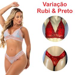Conjunto Beleza (ID1133) - Rubi c/ Preto - 38330 - Sexy Shop BH