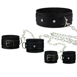 *Kit Trio Algema Coleira E Tornozeleira Com Corren... - Sexy Shop BH