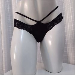 Calcinha Com Duas Alça (LS5020) - Preta - 39346 - Mais Sex