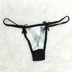 *Calcinha Aline (MAR0103) - Branco c/ Preto - 3014 - Sexy Shop BH