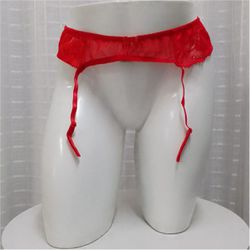 Cinta Liga Renda e Tule (ST970) - Vermelho - 39144 - Mais Sex