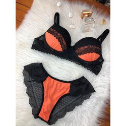 *Conjunto Neon Luxo (OD008) - Laranja - 32413 - Sexy Shop BH