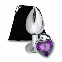Plug Metálico M Pedra Formato de Coração VP (PL009... - Sexy Shop BH