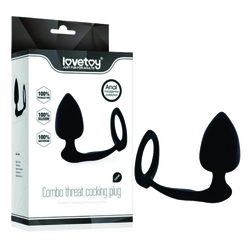 Anel Peniano Com Plug (PL031) - Preto - 37142 - Sexy Shop BH