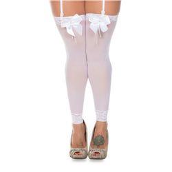 *Meia 7/8 Laço (PS1009) - Branco - 26415 - Sexy Shop BH