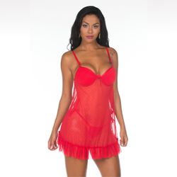 *Camisola Musa (PS8087) - Vermelho c/ Preto - 2070 - Sexy Shop BH
