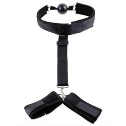 *Kit Mordaça e Algemas VP (SA011) - Preto - 25462 - Sexy Shop BH