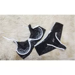 Conjunto Liz (DR4513) - Preto c/ Branco - 31687 - Sexy Shop BH