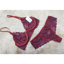 Conjunto Liz (DR4513) - Vinho - 31687 - Sexy Shop BH