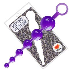 Plug Bol Com 6 Esferas 18cm SF (EL006-14943) - Rox... - Sexy Shop BH
