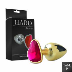 Plug de Metal P Pedra Formato de Coração Hard (CSA... - Sexy Shop BH