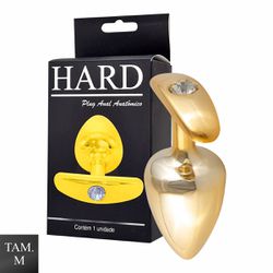 Plug Metálico M Anatômicoa (HA140). - Dourado - 34... - Sexy Shop BH