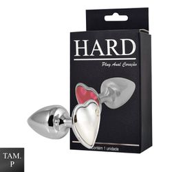 Plug de Metal Cromado Com Pedra de Coração (HA161C... - Sexy Shop BH