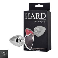 Plug de Metal Cromado Com Pedra de Coração (HA161C... - Sexy Shop BH