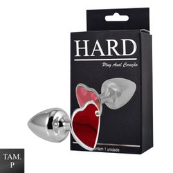 Plug de Metal Cromado Com Pedra de Coração (HA161C... - Sexy Shop BH