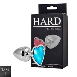 Plug de Metal Cromado Com Pedra de Coração (HA161C... - Sexy Shop BH