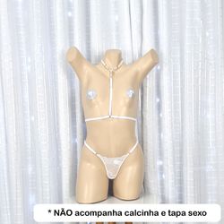 Strapy Com Pérola (LG001) - Branco - 33362 - Sexy Shop BH