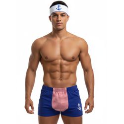 Kit Cueca Listrada Com Quepe de Marinheiro (17967)... - Mais Sex